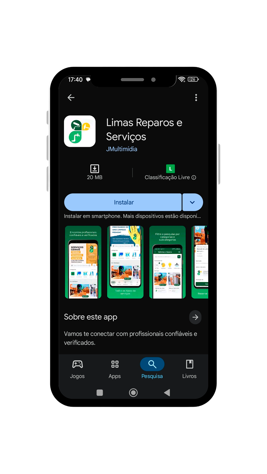 Aplicativo Limas Reparos e Serviços